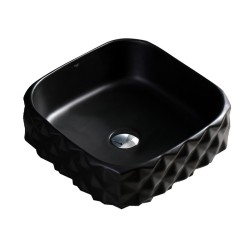 UMYWALKA NABLATOWA CERAMICZNA KWADRATOWA PEARL-MTB-400 CZARNY MAT