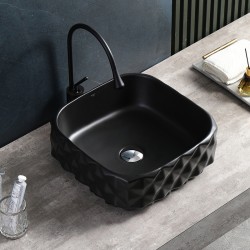 UMYWALKA NABLATOWA CERAMICZNA KWADRATOWA PEARL-MTB-400 CZARNY MAT