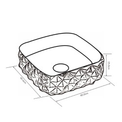 UMYWALKA NABLATOWA CERAMICZNA KWADRATOWA PEARL-WH-400 BIAŁA