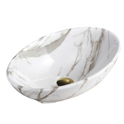 UMYWALKA NABLATOWA CERAMICZNA MARMUROWA OWALNA LUMO-MAR1-530