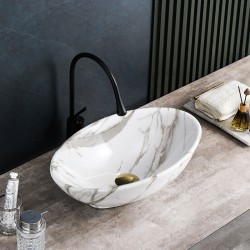 UMYWALKA NABLATOWA CERAMICZNA MARMUROWA OWALNA LUMO-MAR1-530