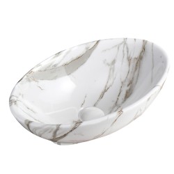 UMYWALKA NABLATOWA CERAMICZNA MARMUROWA OWALNA LUMO-MAR1-530