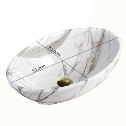 UMYWALKA NABLATOWA CERAMICZNA MARMUROWA OWALNA LUMO-MAR1-530