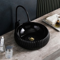 UMYWALKA NABLATOWA CERAMICZNA OKRĄGŁA NAOMI-BL-400 CZARNA