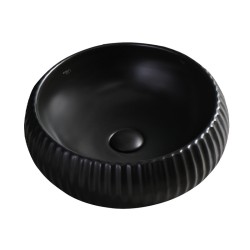 UMYWALKA NABLATOWA CERAMICZNA OKRĄGŁA NAOMI-MTB-400 CZARNY MAT