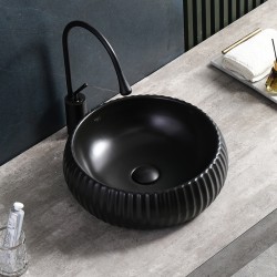 UMYWALKA NABLATOWA CERAMICZNA OKRĄGŁA NAOMI-MTB-400 CZARNY MAT