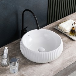 UMYWALKA NABLATOWA CERAMICZNA OKRĄGŁA NAOMI-WH-400 BIAŁA