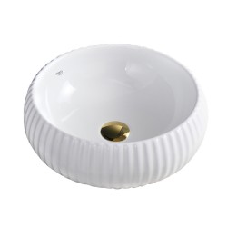 UMYWALKA NABLATOWA CERAMICZNA OKRĄGŁA NAOMI-WH-400 BIAŁA
