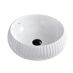 UMYWALKA NABLATOWA CERAMICZNA OKRĄGŁA NAOMI-WH-400 BIAŁA