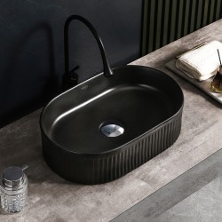 UMYWALKA NABLATOWA CERAMICZNA OWALNA ELIX-MTB-490 CZARNY MAT