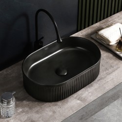 UMYWALKA NABLATOWA CERAMICZNA OWALNA ELIX-MTB-490 CZARNY MAT