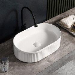 UMYWALKA NABLATOWA CERAMICZNA OWALNA ELIX-WH-490 BIAŁY
