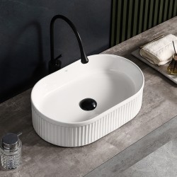 UMYWALKA NABLATOWA CERAMICZNA OWALNA ELIX-WH-490 BIAŁY