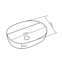 UMYWALKA NABLATOWA CERAMICZNA OWALNA EMI-WH-510 BIAŁY