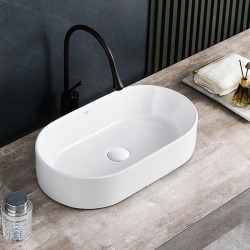 UMYWALKA NABLATOWA CERAMICZNA OWALNA NAVI-WH-460 BIAŁY