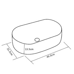 UMYWALKA NABLATOWA CERAMICZNA OWALNA NAVI-WH-460 BIAŁY