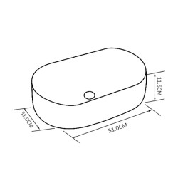 UMYWALKA NABLATOWA CERAMICZNA OWALNA NAVI-WH-535 BIAŁY