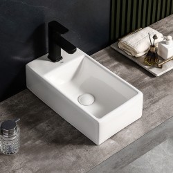 UMYWALKA NABLATOWA CERAMICZNA POSTOKĄTNA LUCY-WH-460 BIAŁA