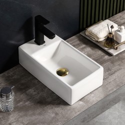 UMYWALKA NABLATOWA CERAMICZNA POSTOKĄTNA LUCY-WH-460 BIAŁA