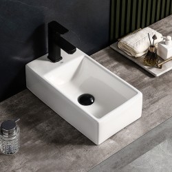 UMYWALKA NABLATOWA CERAMICZNA POSTOKĄTNA LUCY-WH-460 BIAŁA