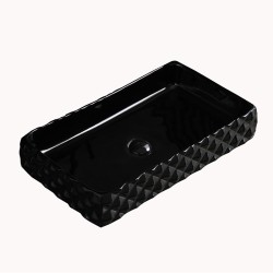 UMYWALKA NABLATOWA CERAMICZNA POSTOKĄTNA PEARL-BL-605 CZARNA