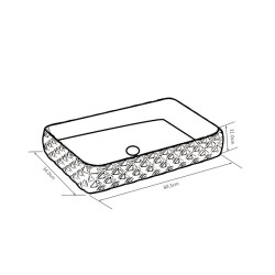 UMYWALKA NABLATOWA CERAMICZNA POSTOKĄTNA PEARL-BL-605 CZARNA