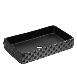 UMYWALKA NABLATOWA CERAMICZNA POSTOKĄTNA PEARL-MTB-605 CZARNY MAT