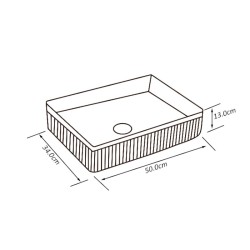 UMYWALKA NABLATOWA CERAMICZNA PROSTOKĄTNA AURA-MTB-500 CZARNY MAT