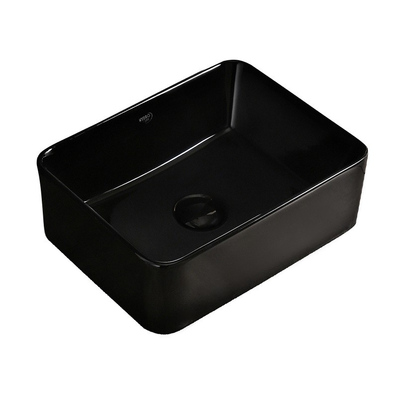 UMYWALKA NABLATOWA CERAMICZNA PROSTOKĄTNA LUXO-BL-410 CZARNY UMYWALKA NABLATOWA CERAMICZNA PROSTOKĄTNA LUXO-BL-410 CZARNY