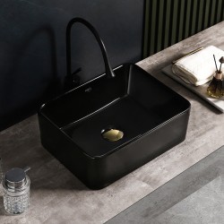 UMYWALKA NABLATOWA CERAMICZNA PROSTOKĄTNA LUXO-BL-410 CZARNY