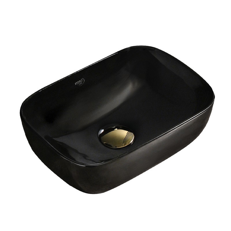 UMYWALKA NABLATOWA CERAMICZNA PROSTOKĄTNA MILO-BL-370 CZARNA UMYWALKA NABLATOWA CERAMICZNA PROSTOKĄTNA MILO-BL-370 CZARNA