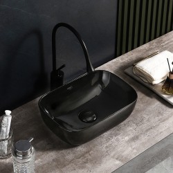 UMYWALKA NABLATOWA CERAMICZNA PROSTOKĄTNA MILO-BL-370 CZARNA