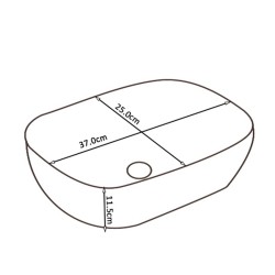 UMYWALKA NABLATOWA CERAMICZNA PROSTOKĄTNA MILO-MTB-370 CZARNA MAT
