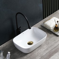 UMYWALKA NABLATOWA CERAMICZNA PROSTOKĄTNA MILO-WH-370 BIAŁA
