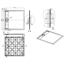 BRODZIK PRYSZNICOWY KAMIENNY KWADRATOWY SLIM DEKO BIAŁY 90x90 CM
