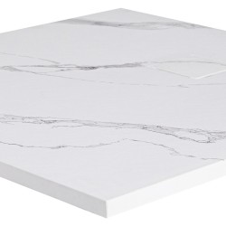 BRODZIK PRYSZNICOWY KAMIENNY KWADRATOWY SLIM RIKO BIAŁY WZÓR MARMUR 80x80