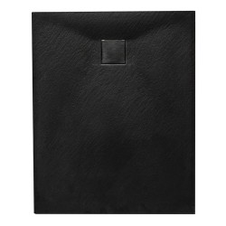 BRODZIK PRYSZNICOWY KAMIENNY KWADRATOWY SLIM RIKO CZARNY 90x90 CM