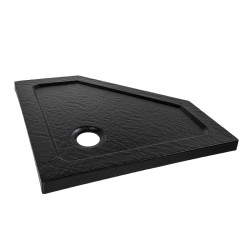 BRODZIK PRYSZNICOWY KAMIENNY PIĘCIOKĄTNY SLIM RAVE CZARNY 100x100 CM