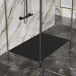 BRODZIK PRYSZNICOWY KAMIENNY PROSTOKĄTNY SLIM JUKO CZARNY 120x100 CM