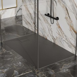 BRODZIK PRYSZNICOWY KAMIENNY PROSTOKĄTNY SLIM JUKO CZARNY 140x80 CM