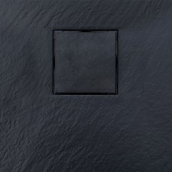 BRODZIK PRYSZNICOWY KAMIENNY PROSTOKĄTNY SLIM RIKO CZARNY 90x80 CM
