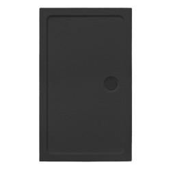 BRODZIK PRYSZNICOWY KAMIENNY PROSTOKĄTNY SLIM SILK CZARNY 100x80 CM