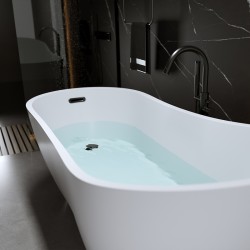 WANNA WOLNOSTOJĄCA FORTE 520A BIAŁA PRZELEW CZARNY 150x75