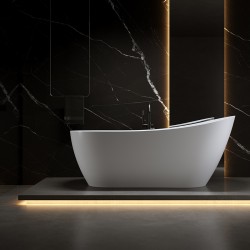 WANNA WOLNOSTOJĄCA FORTE 520B BIAŁA PRZELEW CZARNY 160x75