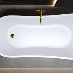 WANNA WOLNOSTOJĄCA FORTE 520B BIAŁA PRZELEW ZŁOTY 160x75