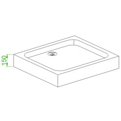 BRODZIK PRYSZNICOWY PROSTOKĄTNY WYSOKI SXL04A BIAŁY 100x90 CM