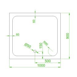 BRODZIK PRYSZNICOWY PROSTOKĄTNY WYSOKI SXL04A BIAŁY 100x90 CM
