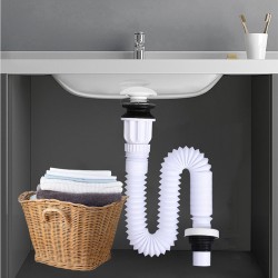 SYFON UMYWALKOWY Z KORKIEM CHROM UNIWERSALNY REGULOWANY OLEK-CH 30-100 CM