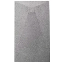 BRODZIK PRYSZNICOWY KAMIENNY PROSTOKĄTNY SLIM RIKO SZARY 90x80 CM