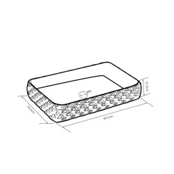 UMYWALKA NABLATOWA CERAMICZNA POSTOKĄTNA PEARL-WH-605 BIAŁA STRUKTURA